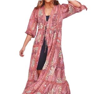 Free People Rose Grasslands Kimono